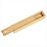 SH457 Colored Pencil Set In Wooden Ruler Box With Custom Imprint